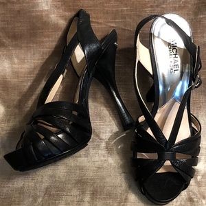 Michael Kors Strappy Black Leather Sandals